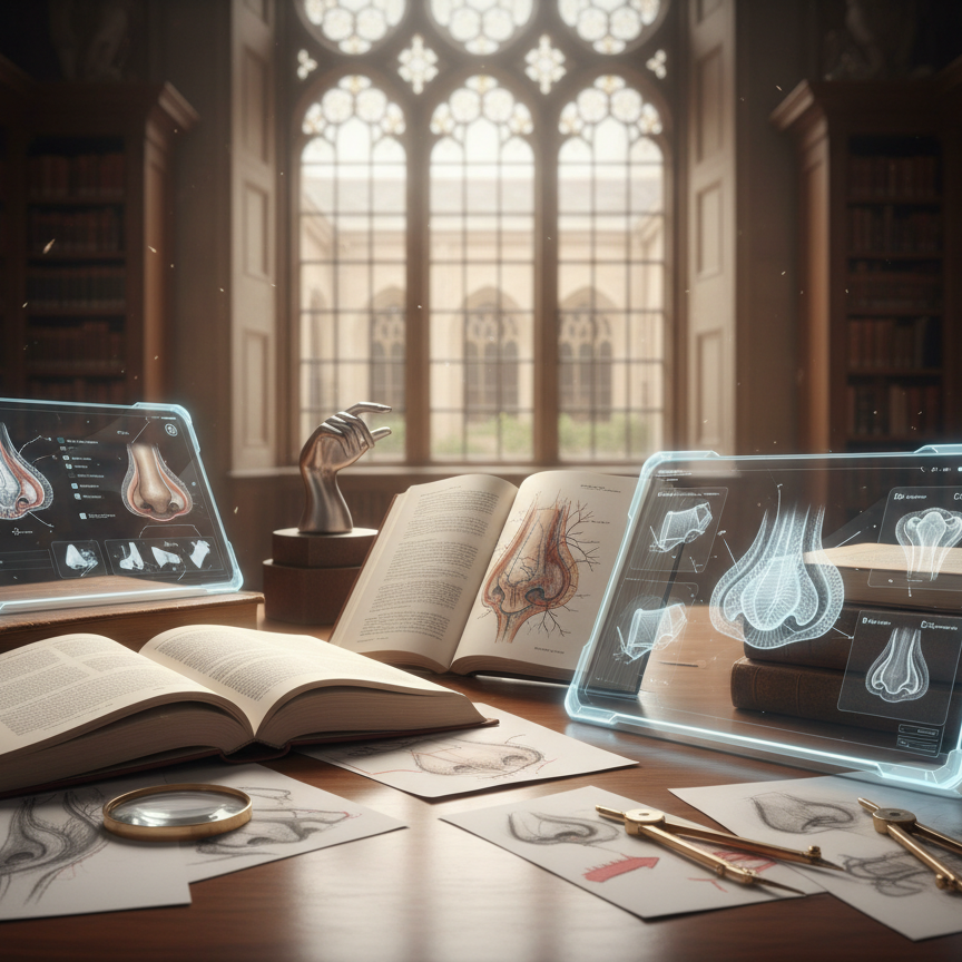 DR. Jurk - Hals-Nasen-Ohren Arzt, Ästhetische Chirurgie in München Symbolische Darstellung der Ausbildung in der funktionellen und ästhetischen Rhinoplastik unter Prof. Dr. Dr. Gubisch.